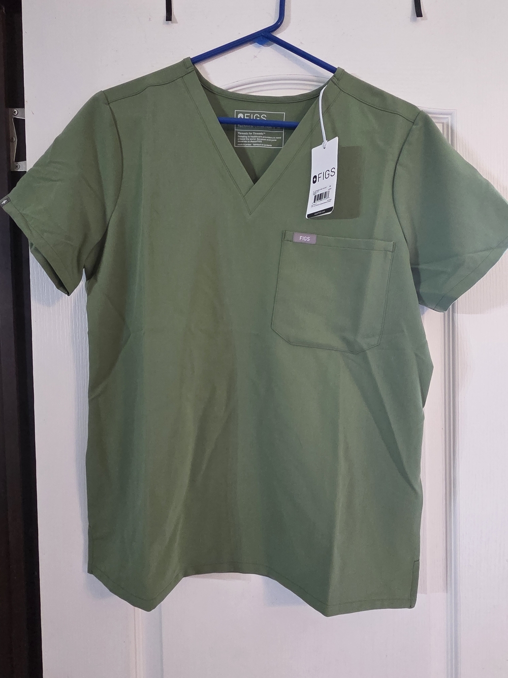 FIGS V-Neck Scrub Top - Olive Green